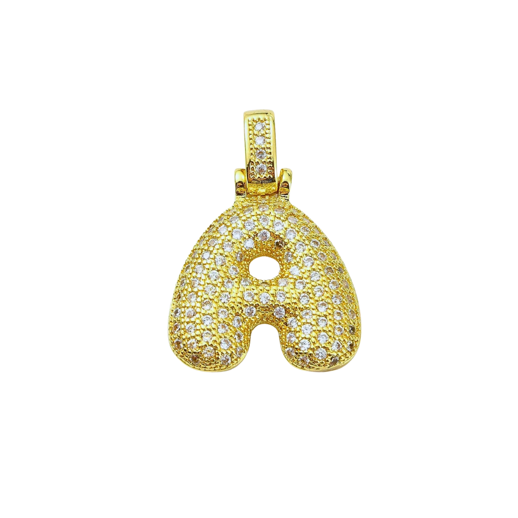 Gold Rhinestone Bubble Initial Letter | Alphabet Charms