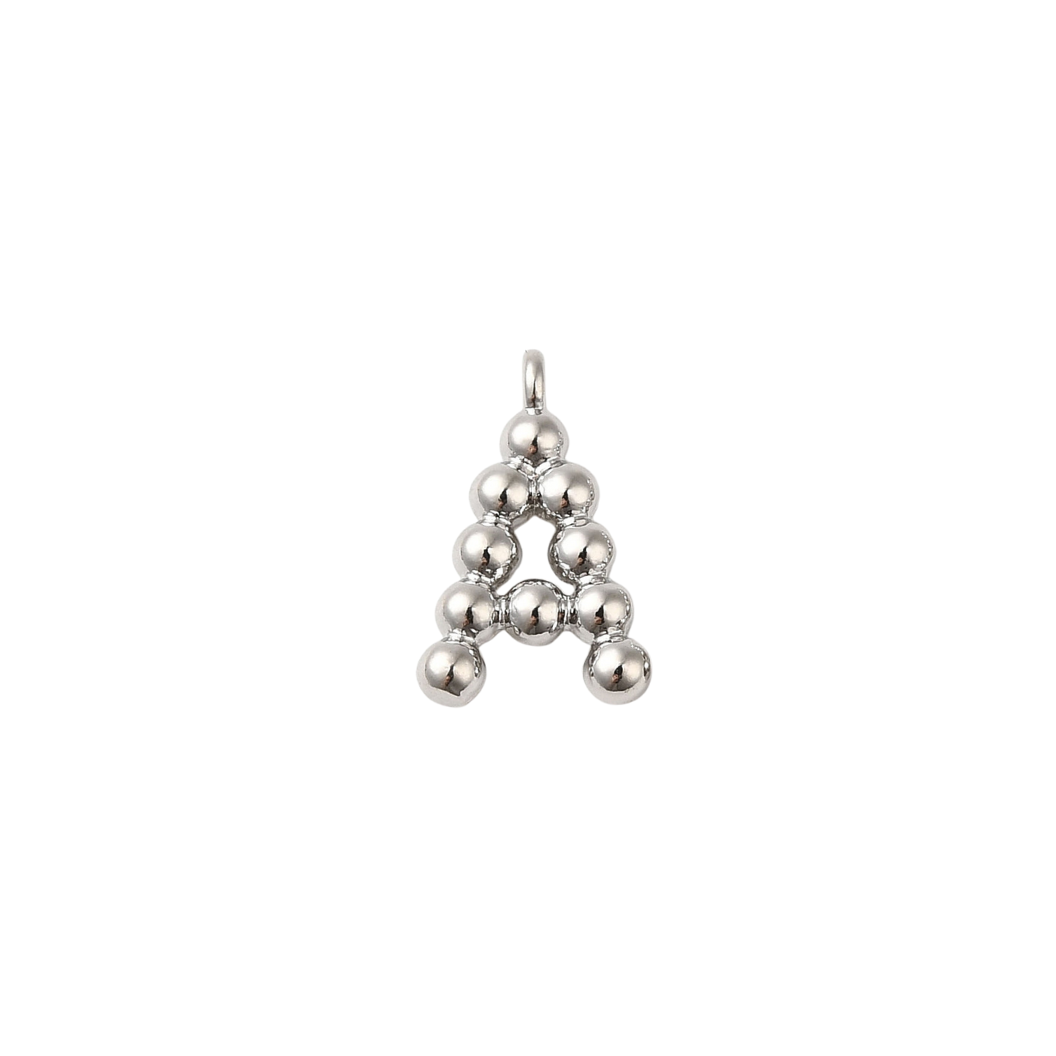 Silver Textured Mini Letter Charms