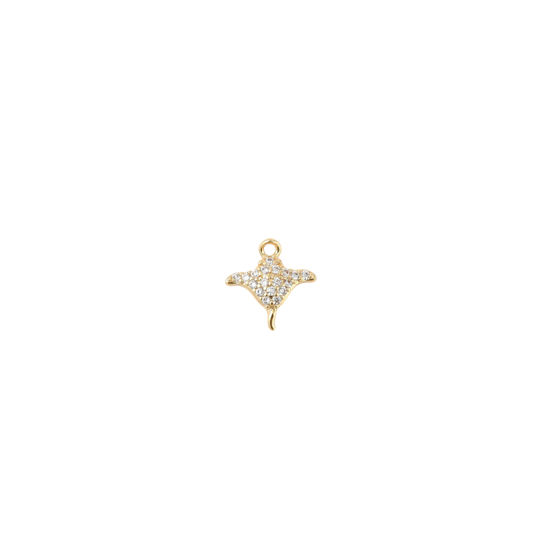 Transparent view of the Gold Embellished Stingray Charm