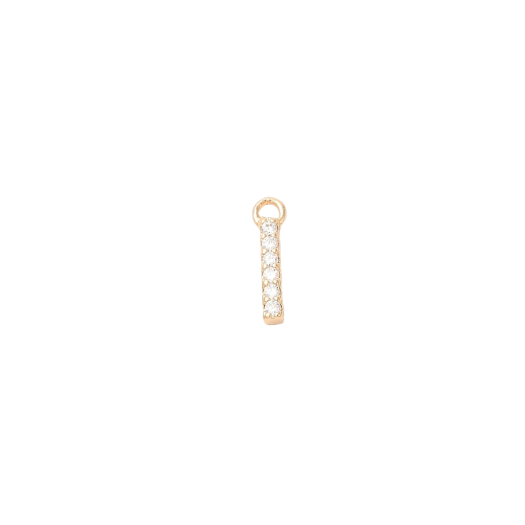 Gold Pave Number Charms