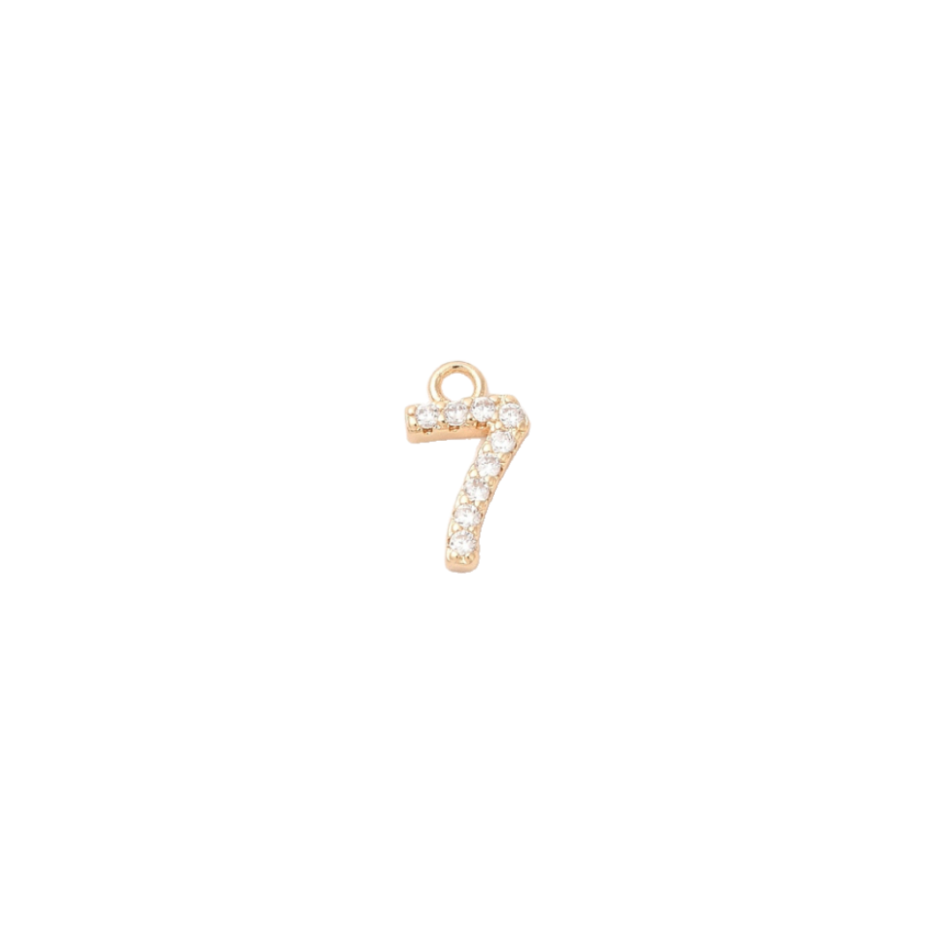 Gold Pave Number Charms