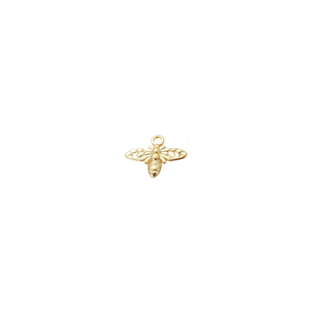 Gold Flat Honey Bee Charm