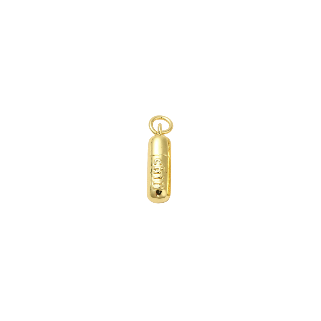 Gold Chill Pill Charm
