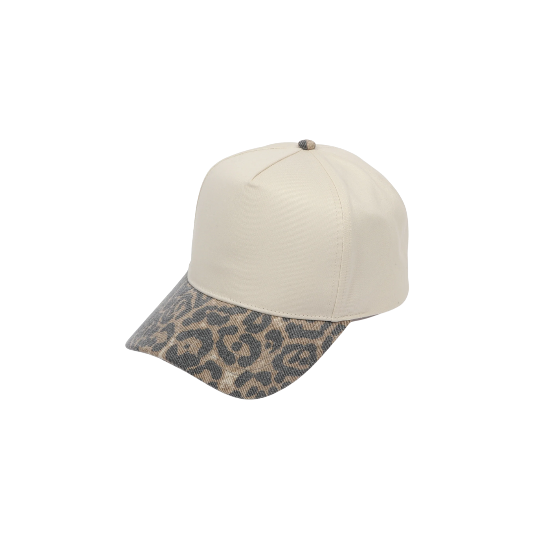 CB Hat Bar - Leopard Brim Two-Tone Baseball Cap
