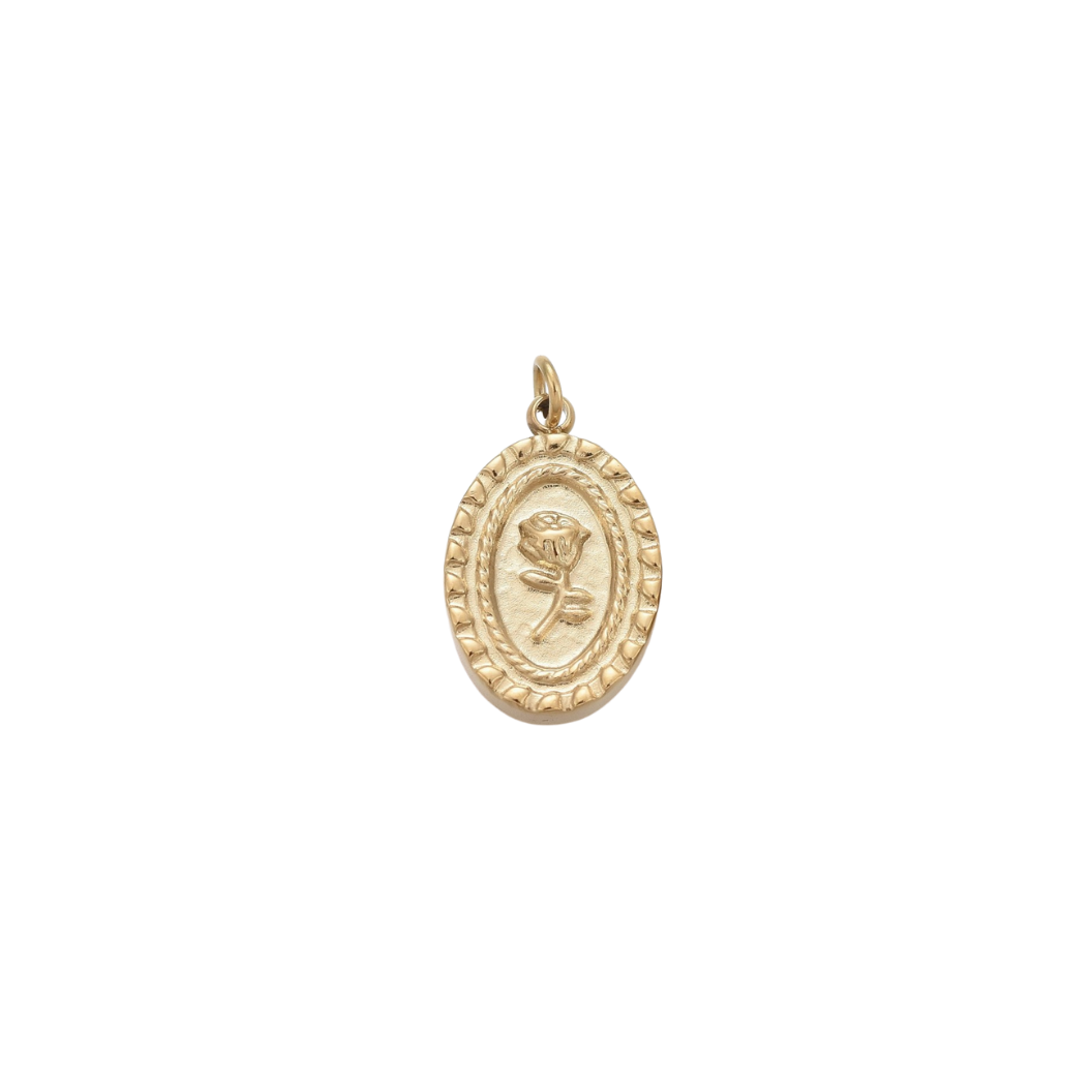 Gold Vintage Rose Charm
