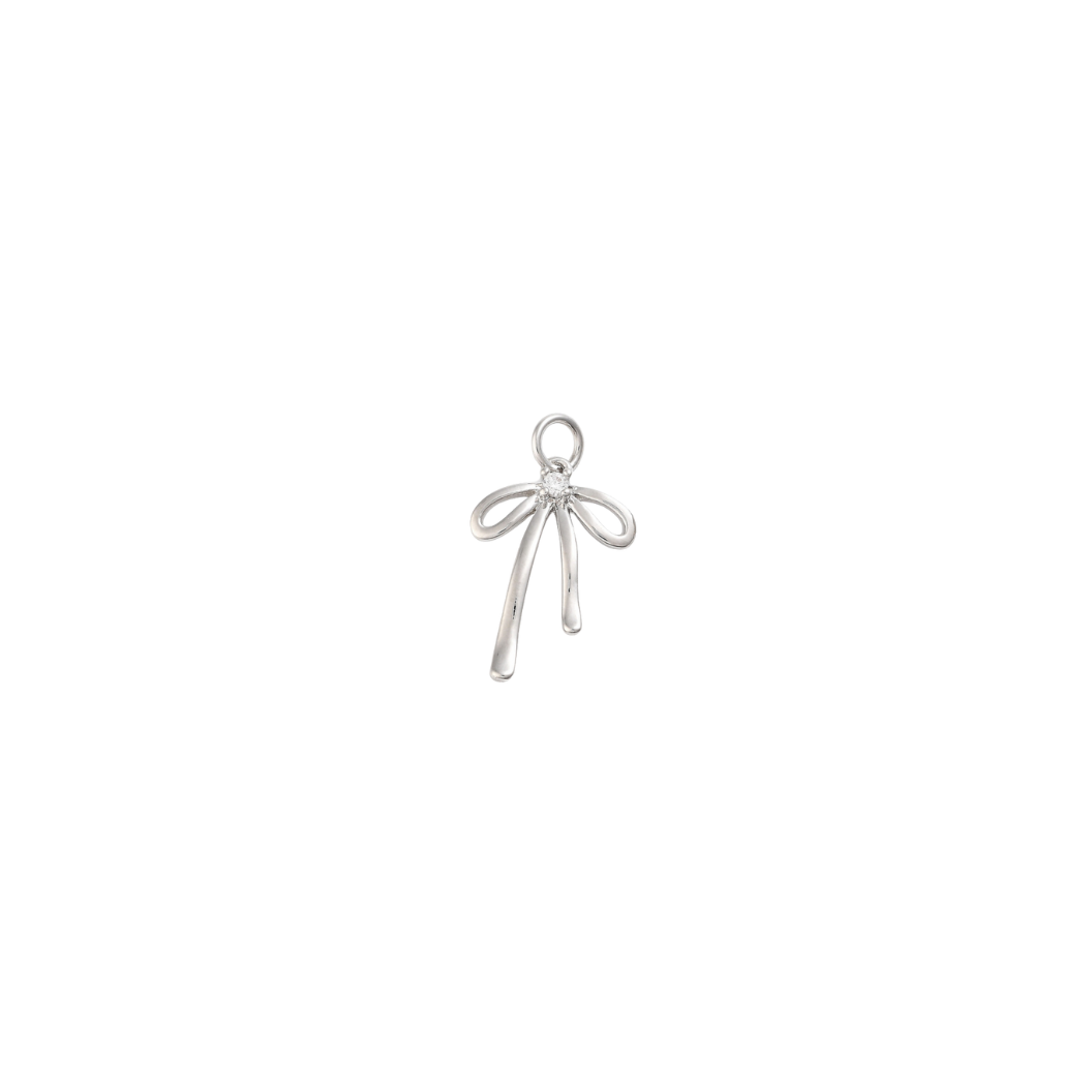Silver palm tree pendant on a white background