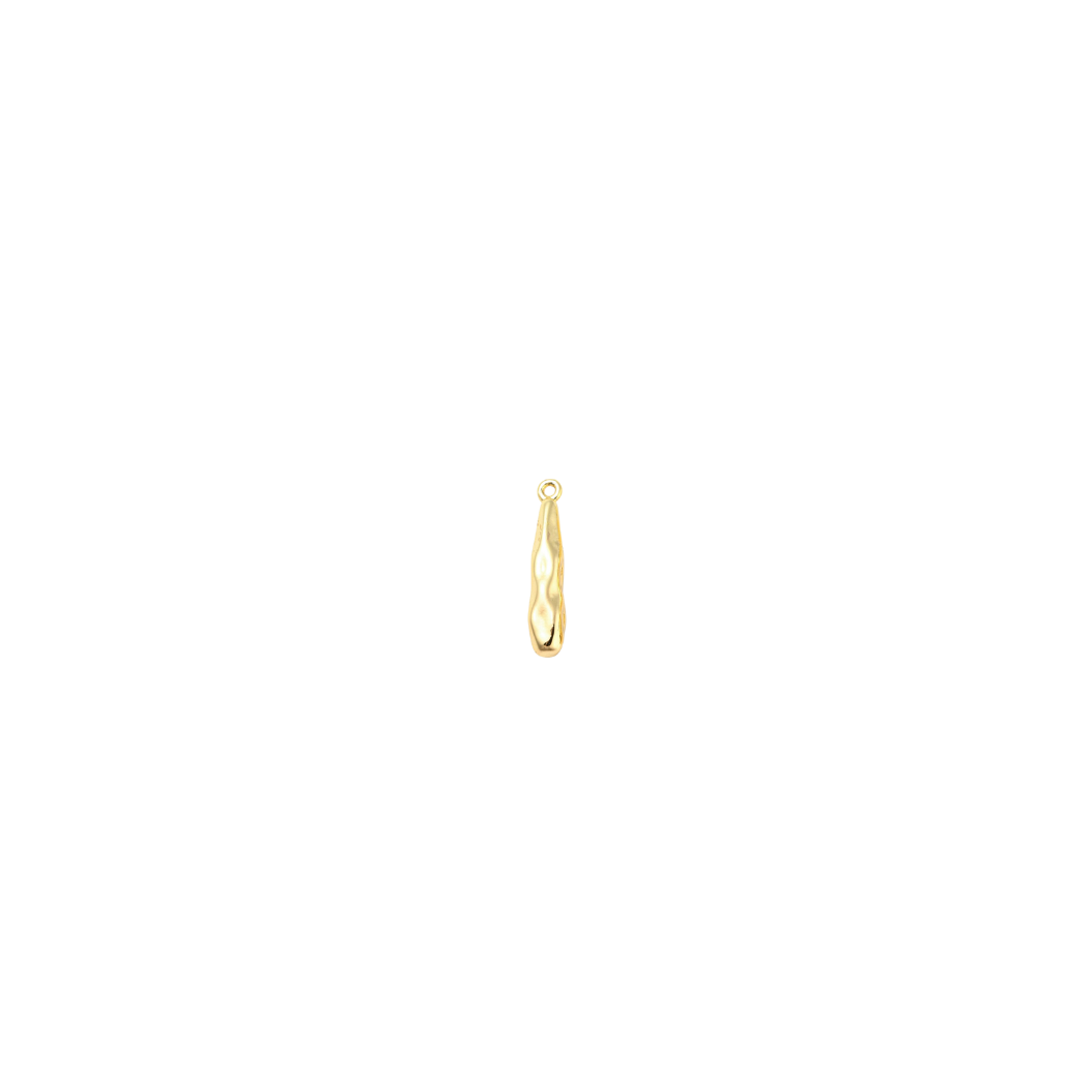 Gold hoop earring on a white background
