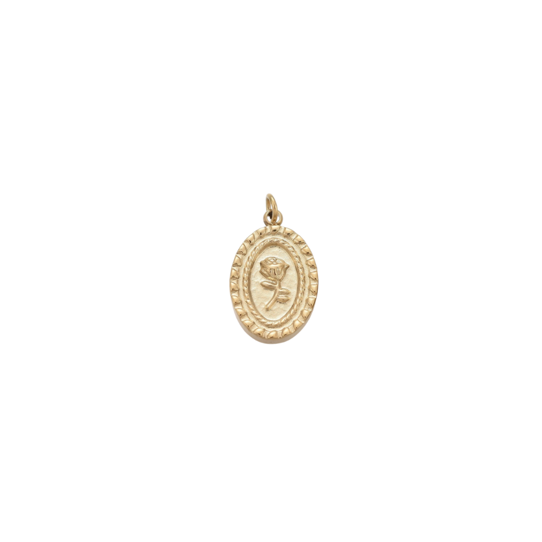 Gold Vintage Rose Charm