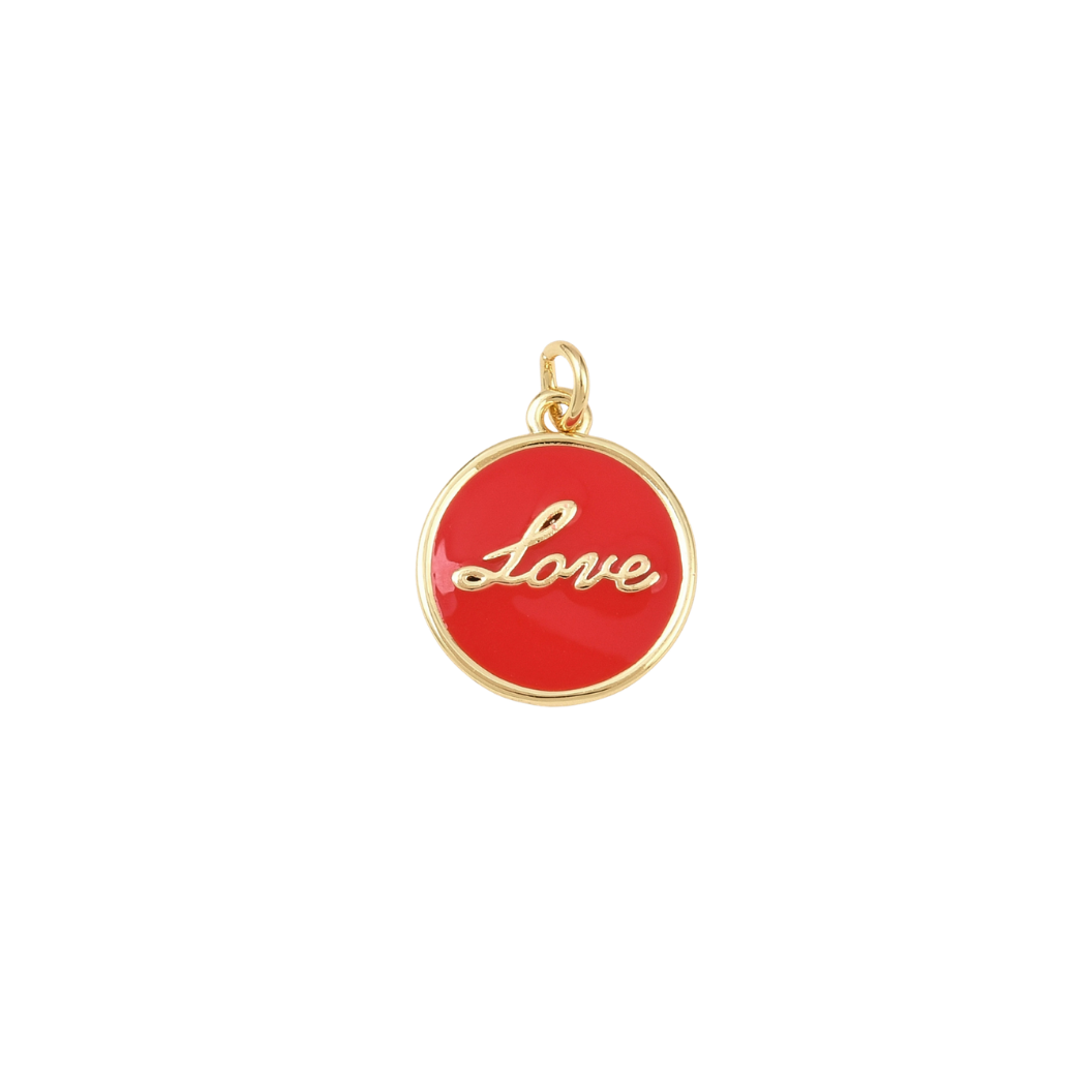 Gold Sweet "Love" Red Charm