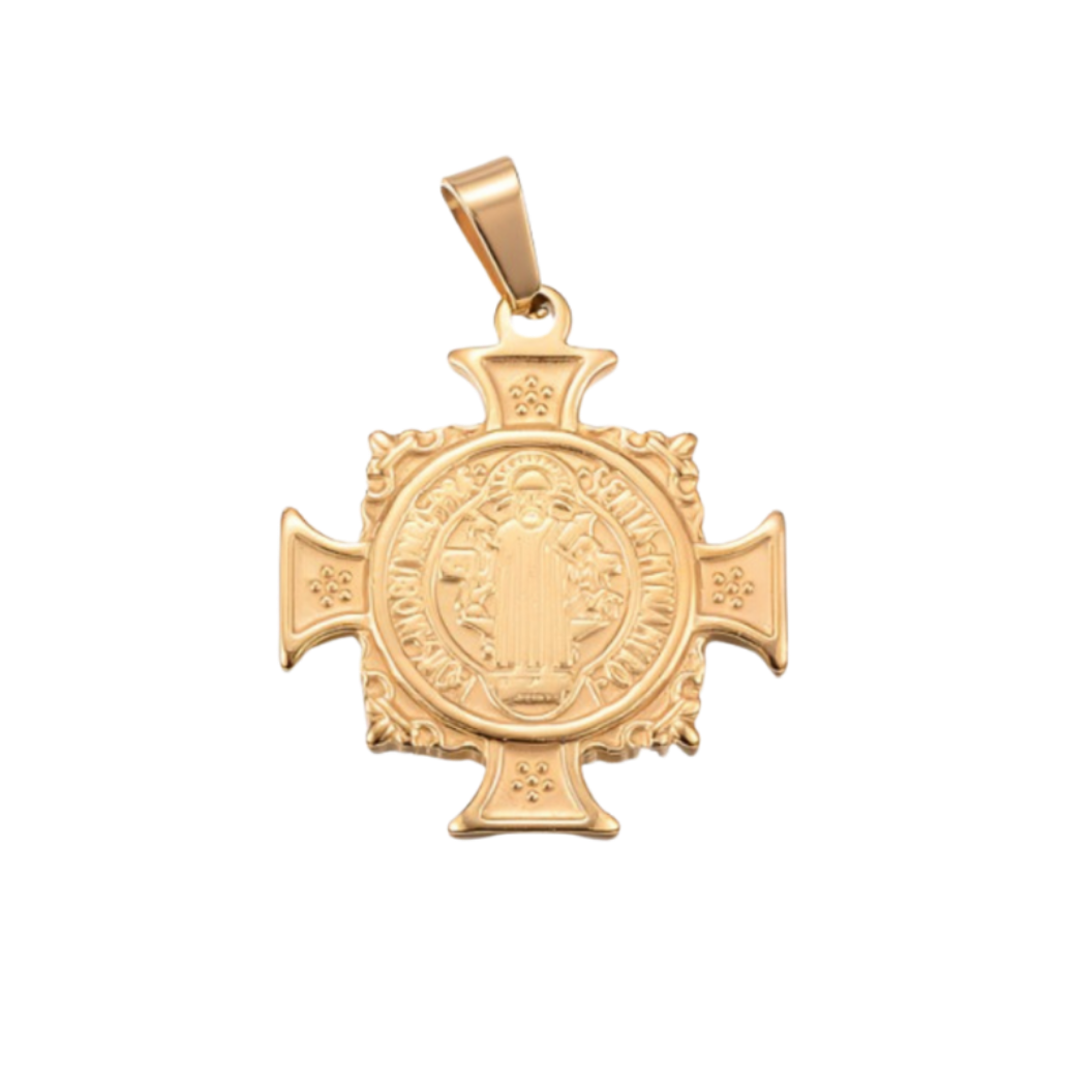 Gold Saint Benedict Medal Charm