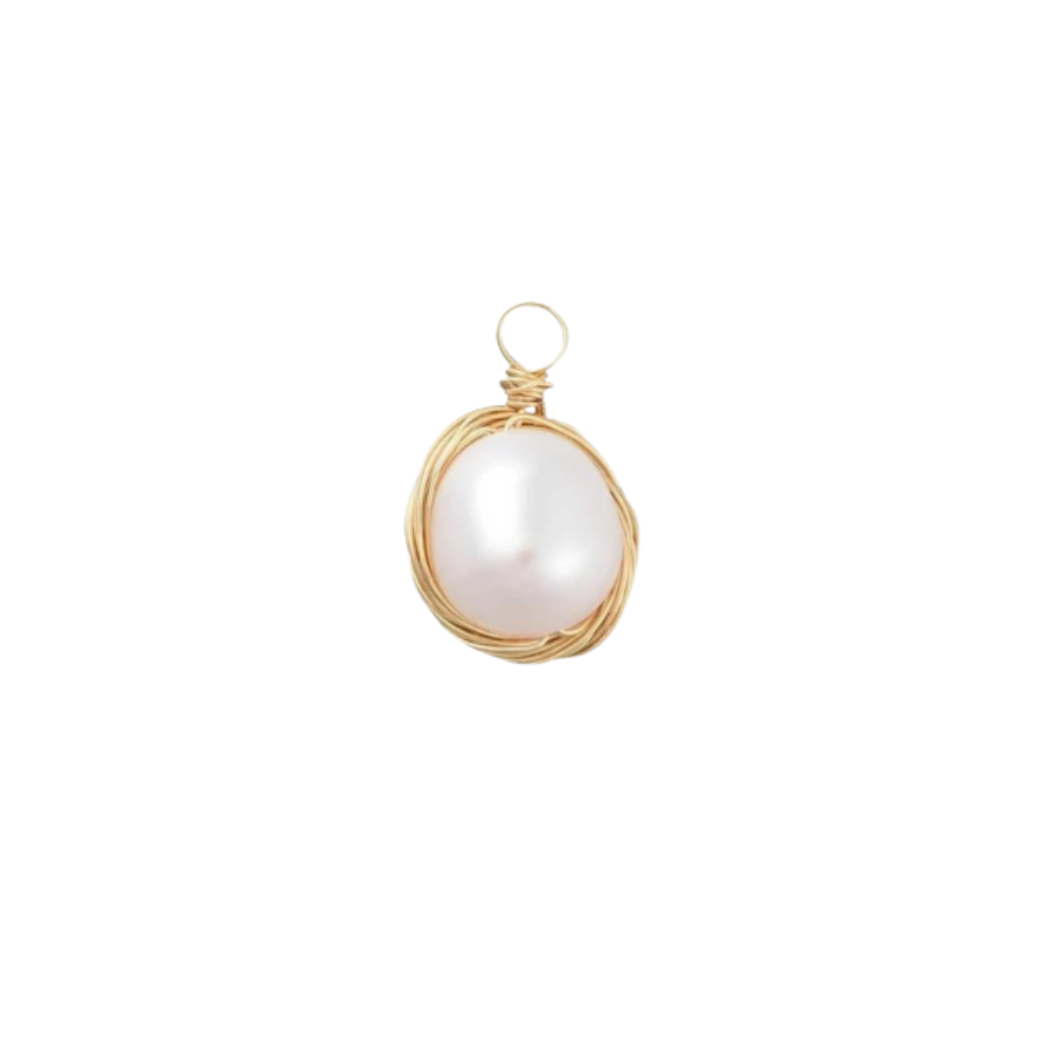 Gold Baroque Keshi Pearl Charm