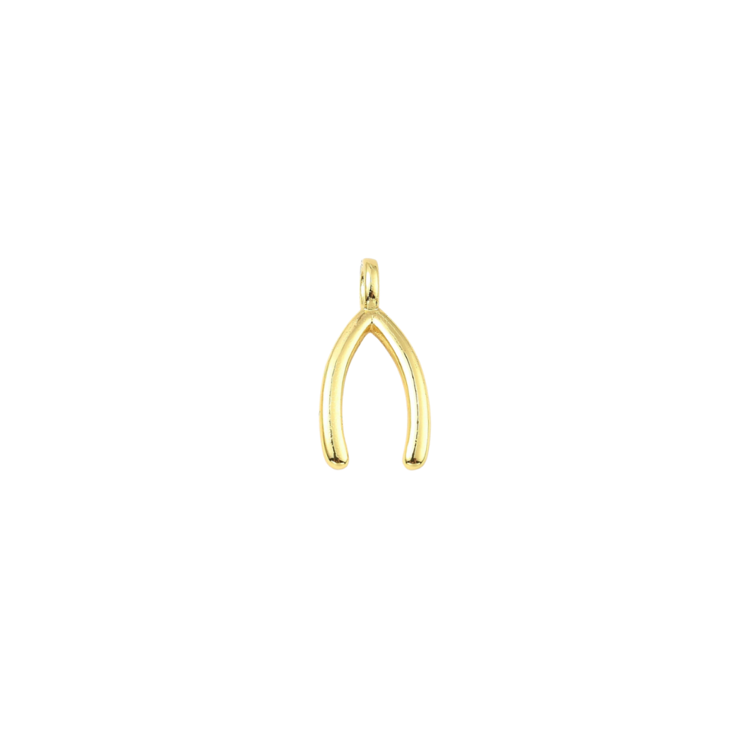 Gold Wishbone Charm