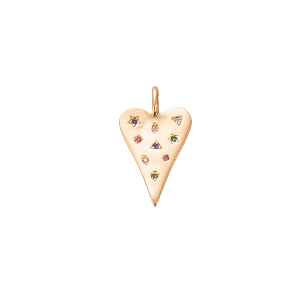 Gold Embellished Heart Charm