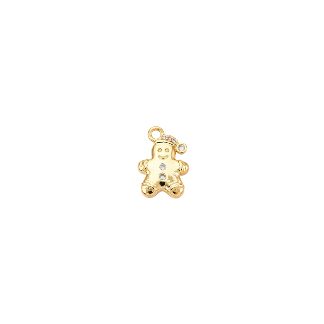 Gold Cubic Zirconia Gingerbread Man