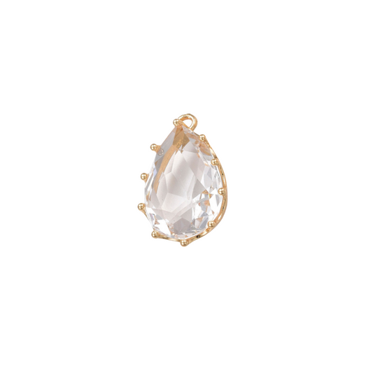 Front view of the Gold Glam Teardrop Charm