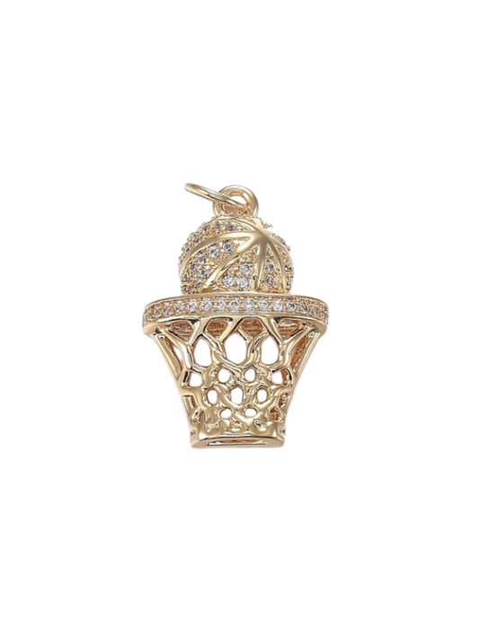 Front of the Gold Swish, Swish Basketball Charm