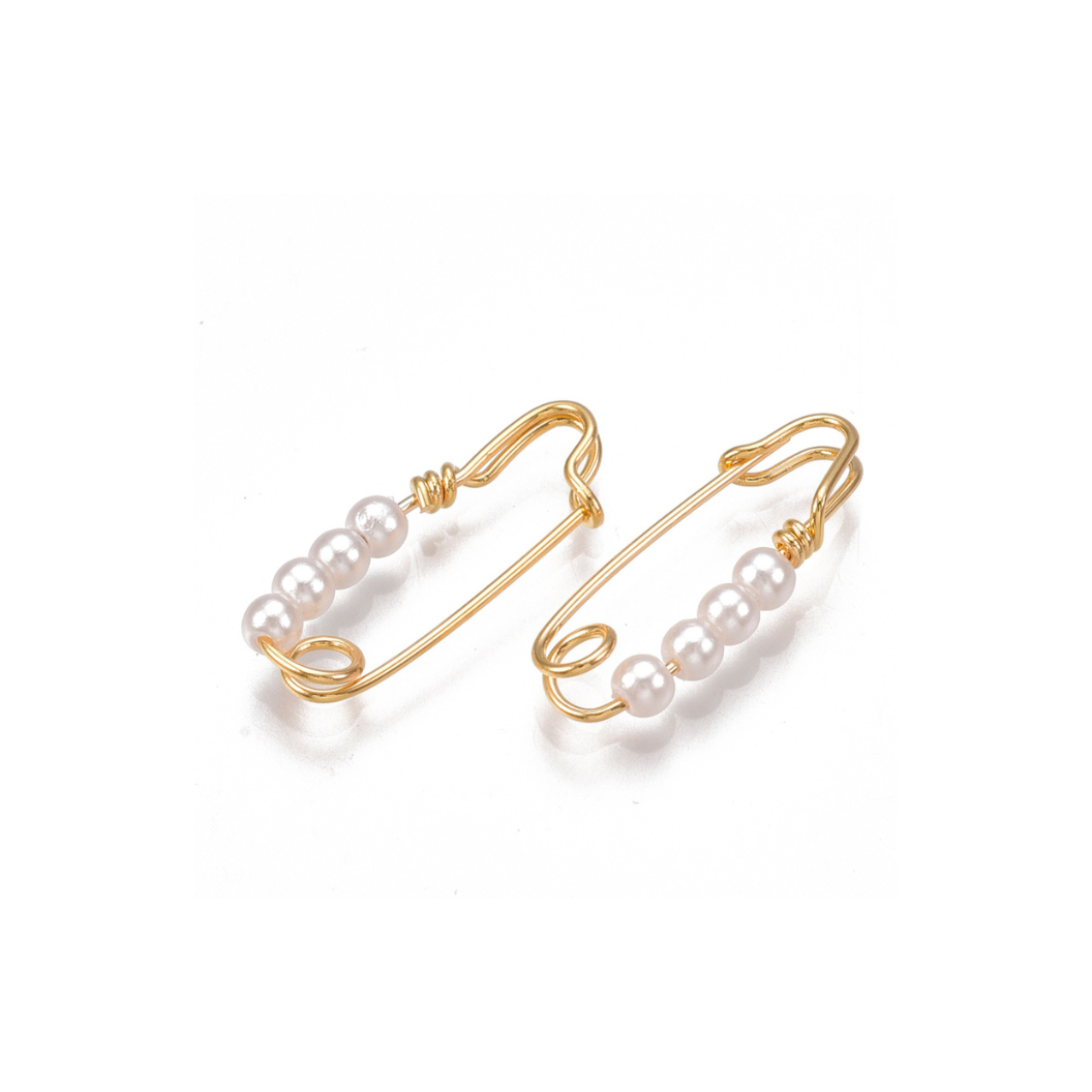 Front and back view of the Mini Pearl Brooch | Pack of 2