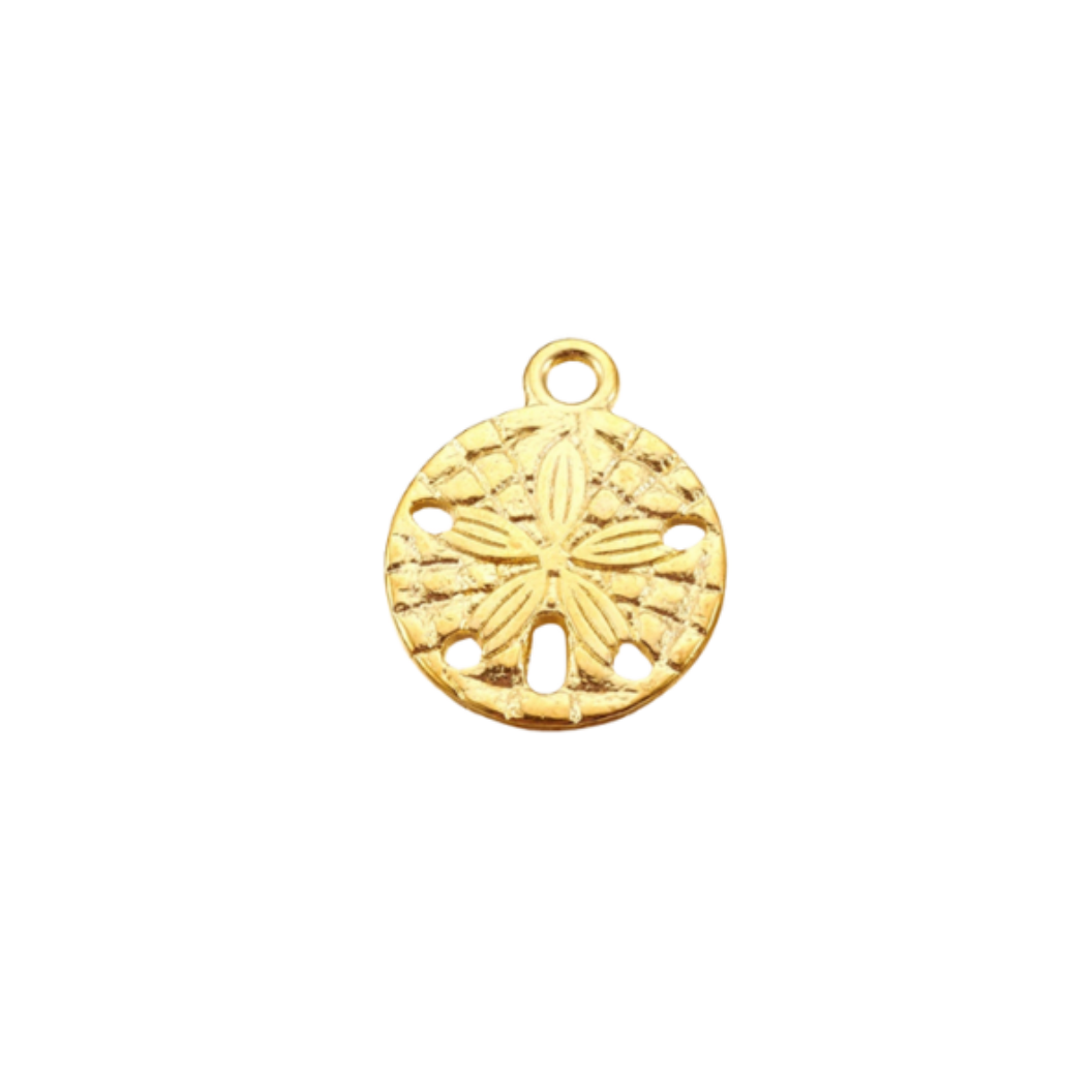 Transparent view of the Gold Sand Dollar Charm