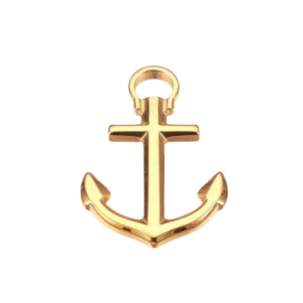 Front view of the Gold Anchor of Grace Charm