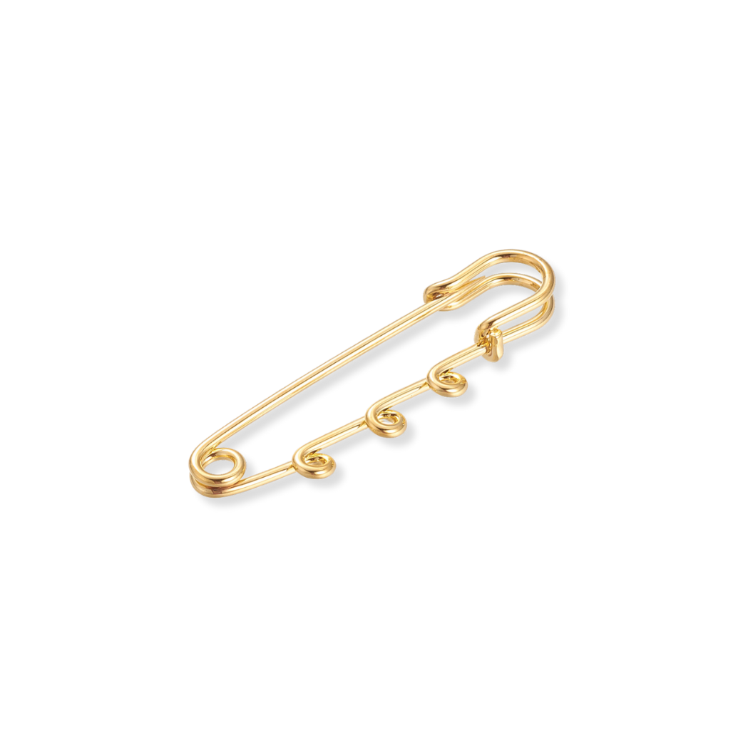 Front view of the Gold Safety Pin Brooch