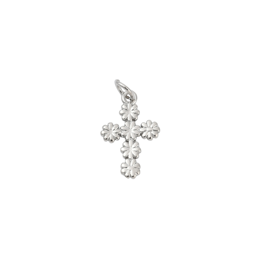 Transparent view of the Silver Daisy Cross Charm
