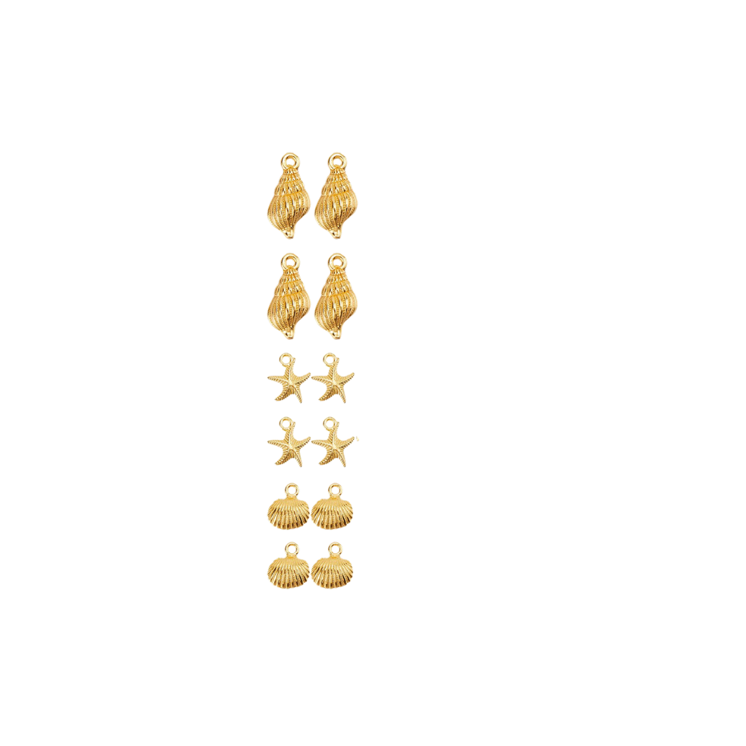 Transparent Gold Beach Shells Charm | Assorted