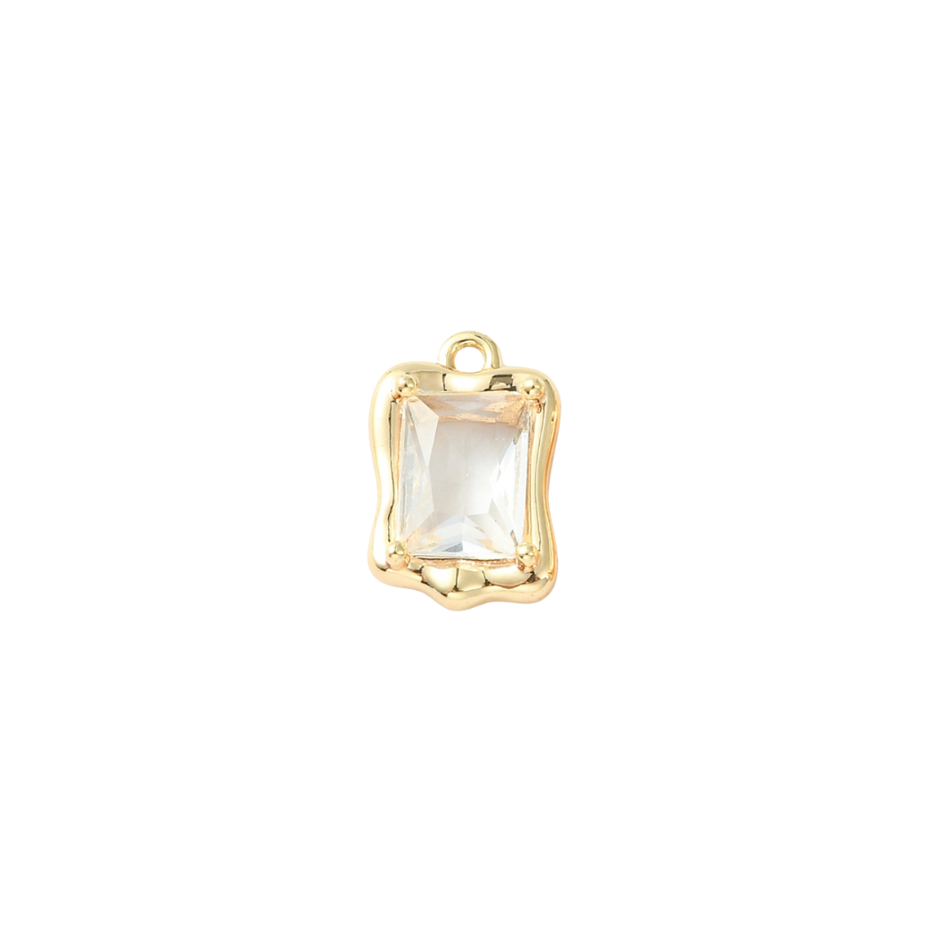 Transparent view of the Gold Mirror Glass Frame Charm