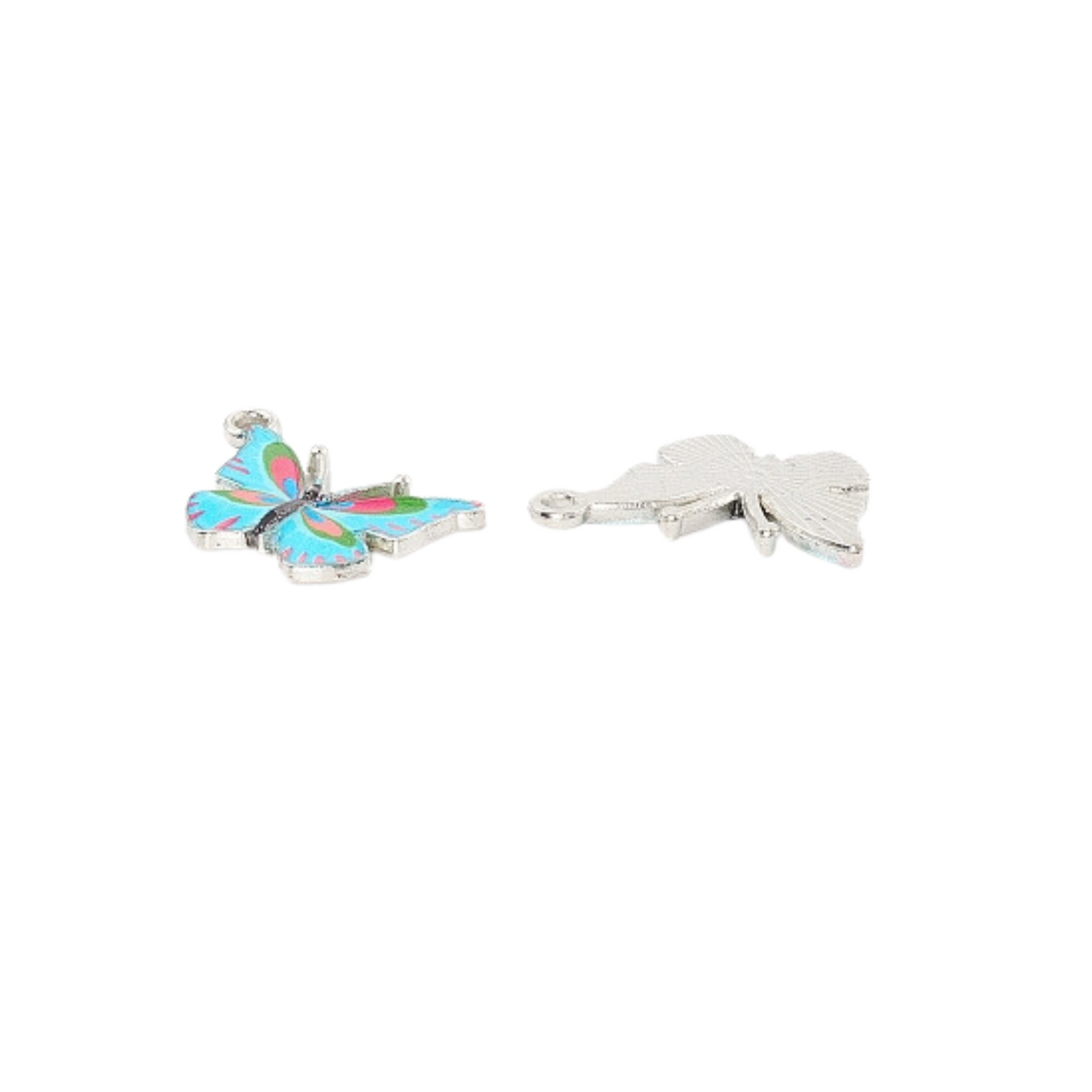 Side view of the Silver Blue Butterfly Charm