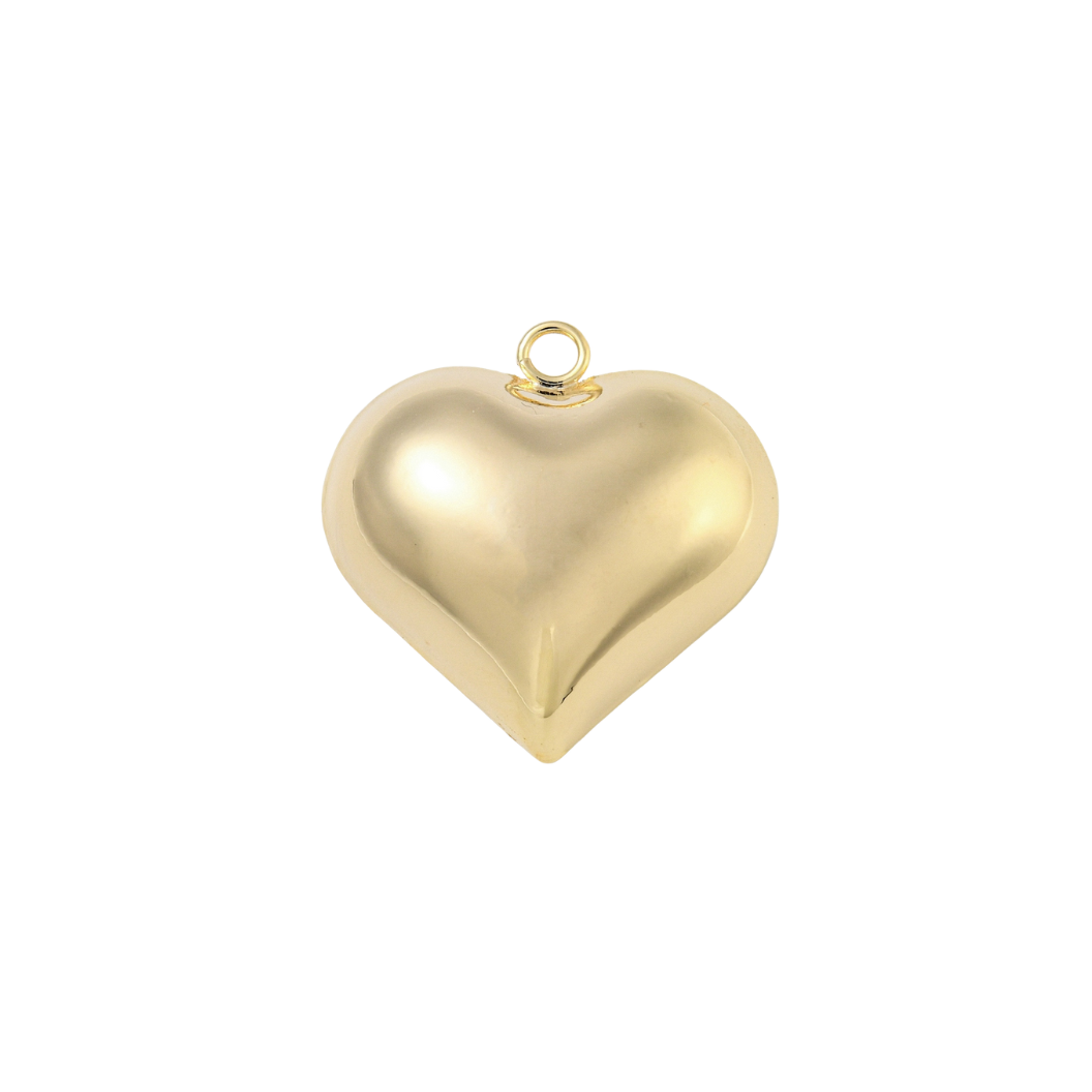 Gold heart-shaped pendant on a white background