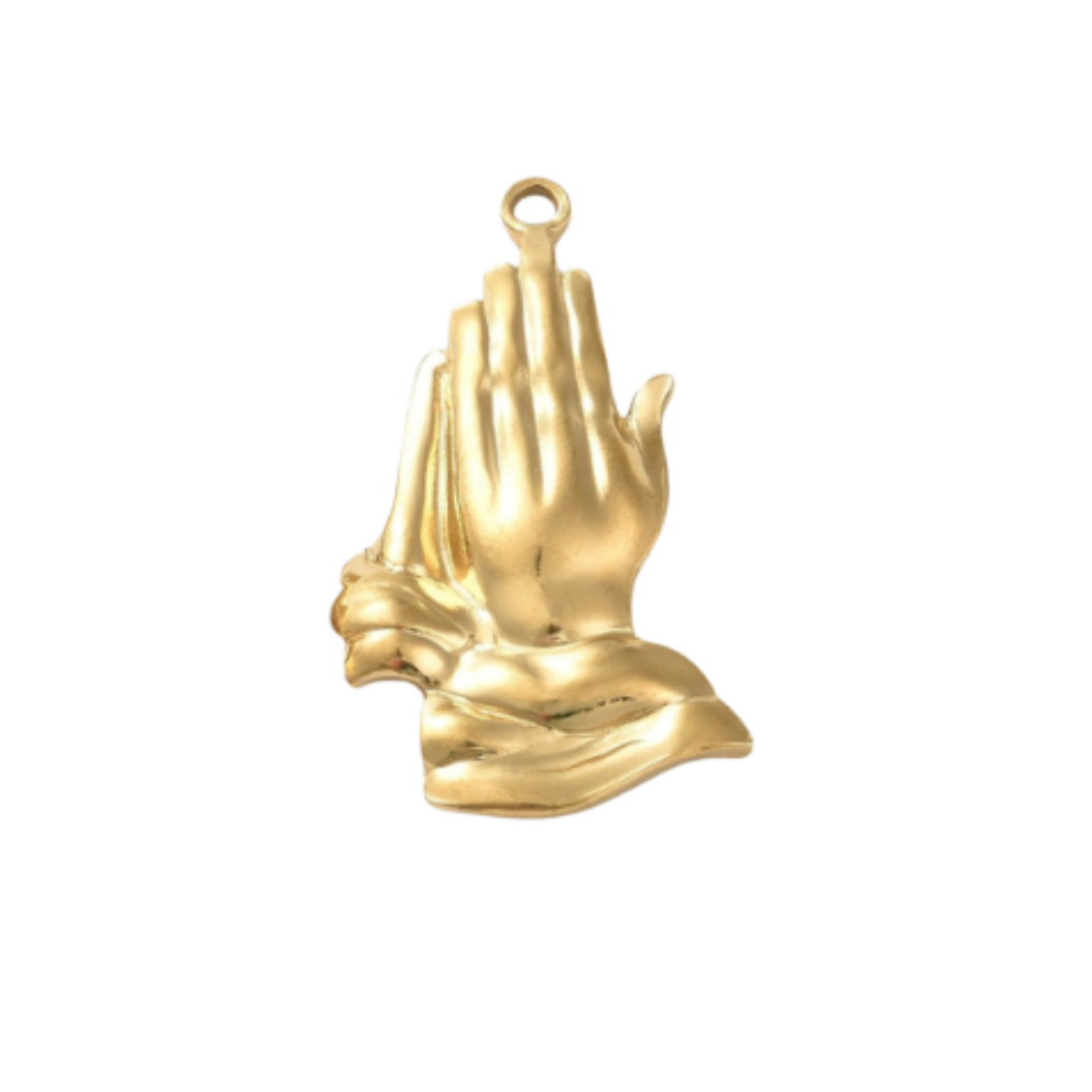 Transparent view of the Gold Praying Hands Charm