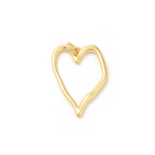 Front view of the Gold Handwritten Heart Charm