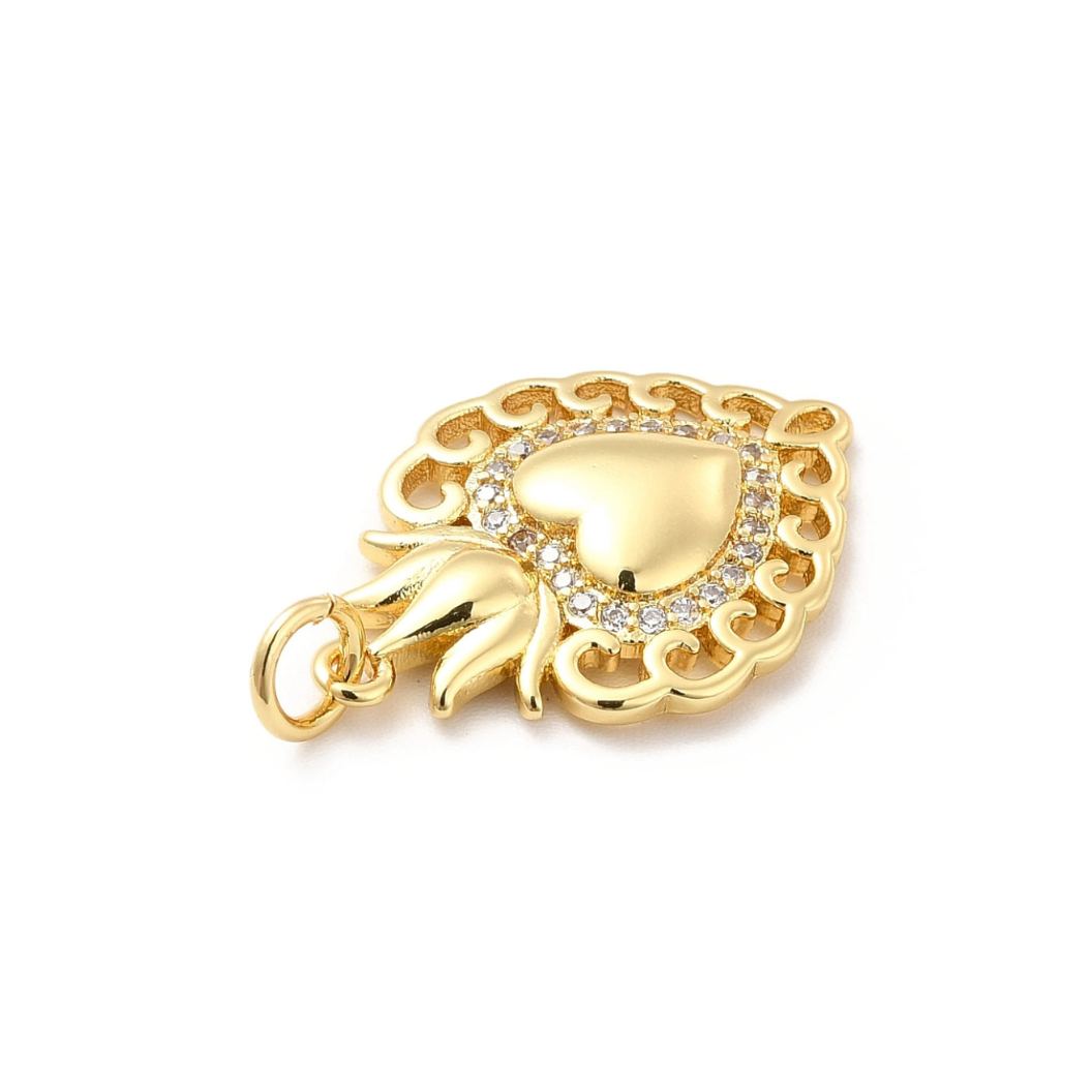 Gold Sacred Heart Charm
