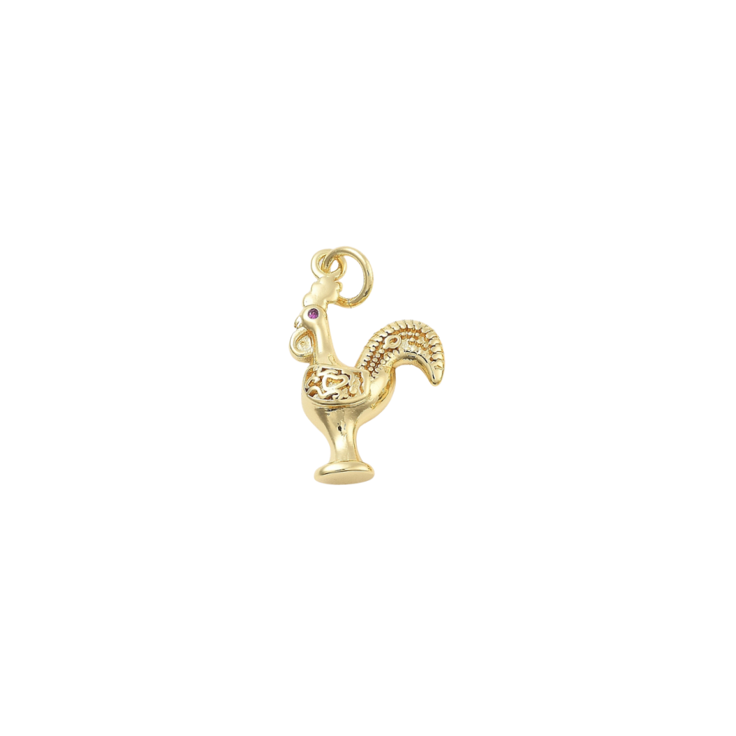 Transparent view of the Gold Rooster Charm