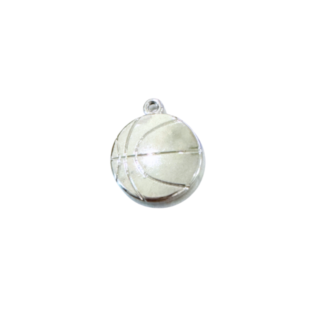 Silver Basketball Charm