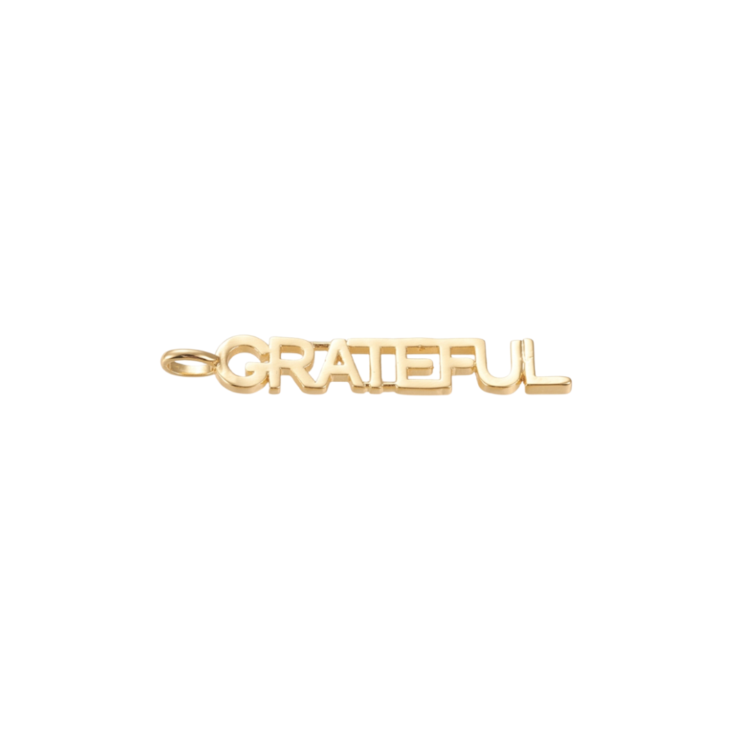 Gold Grateful Bar Charm