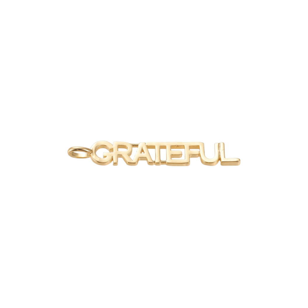 Gold Grateful Bar Charm