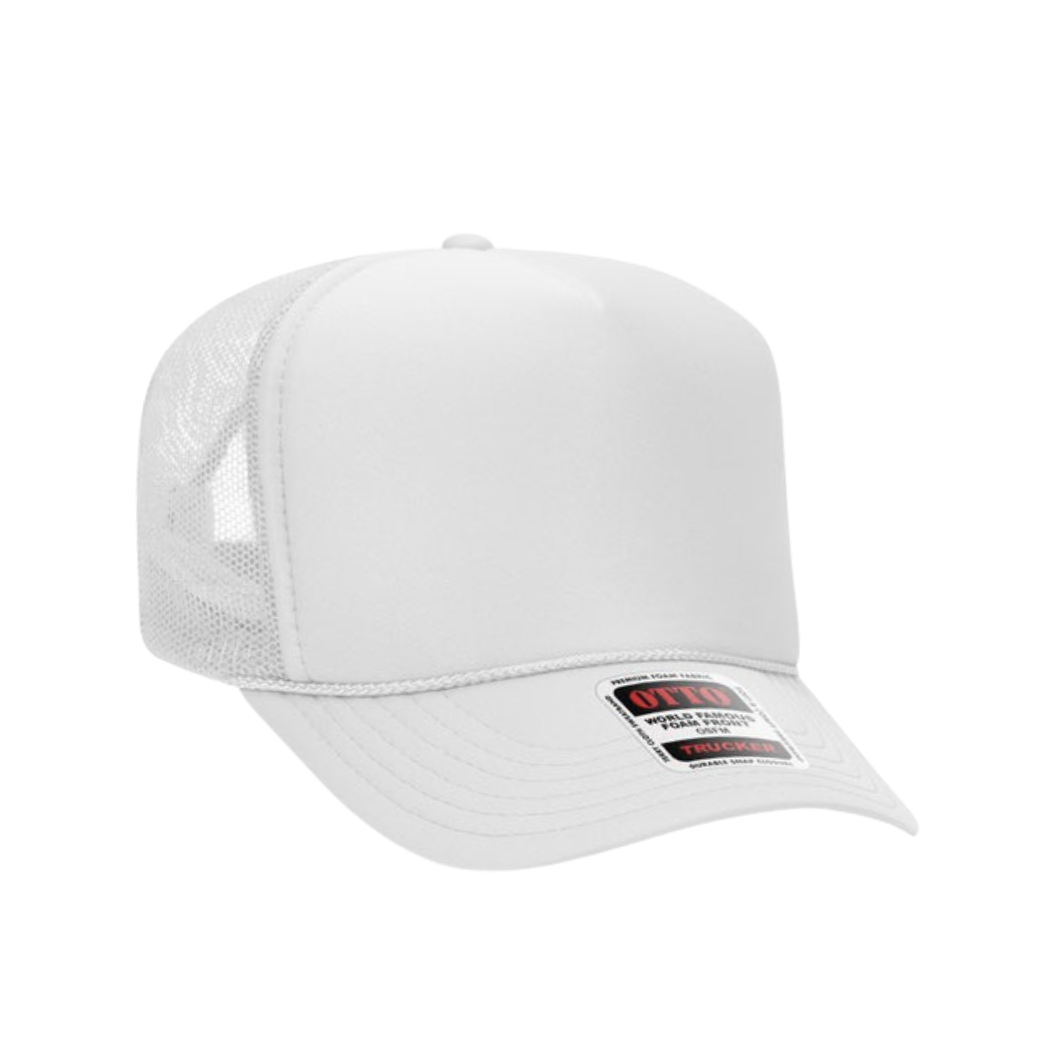 Front view of the White Trucker Trucker Hat