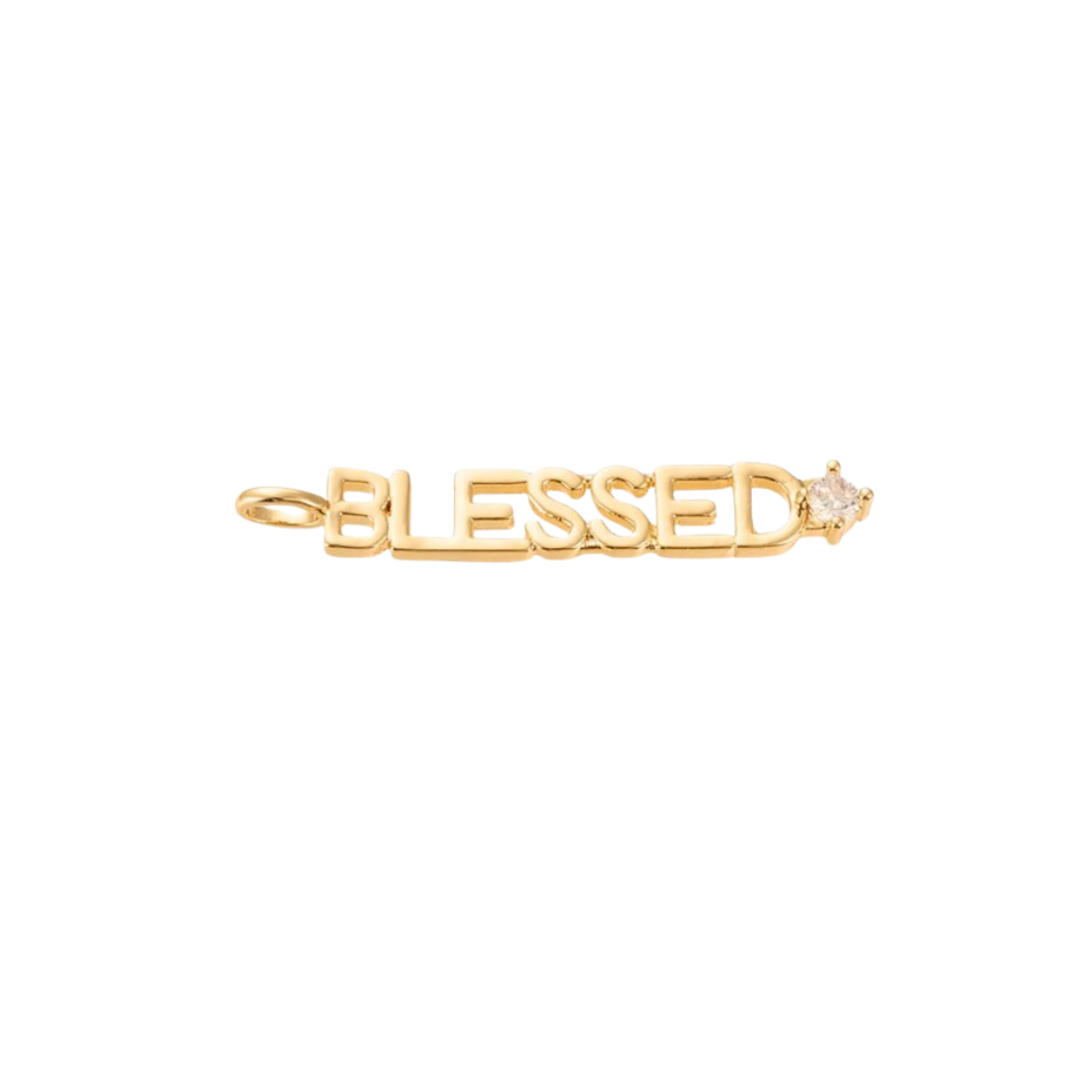 Gold "Blessed" Charm
