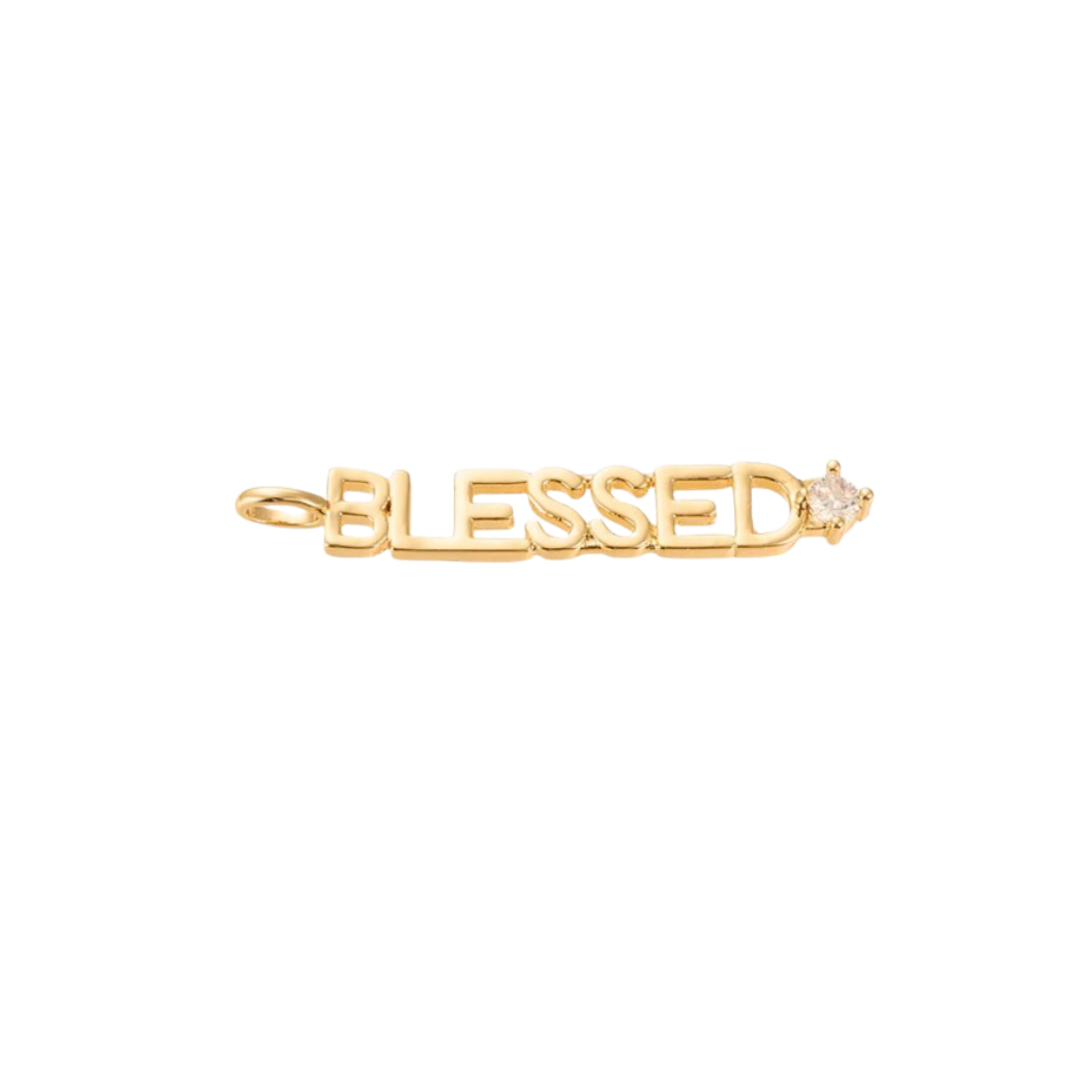 Gold "Blessed" Charm
