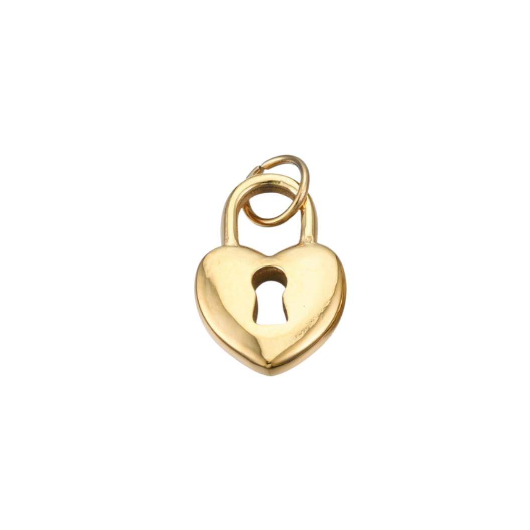 Gold Locked in Love Charm | Waterproof Stainless Steel