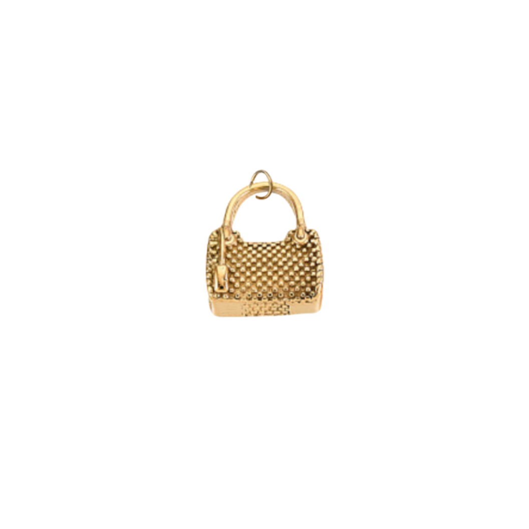 Gold Honeycomb Luxe Mini Purse Charm