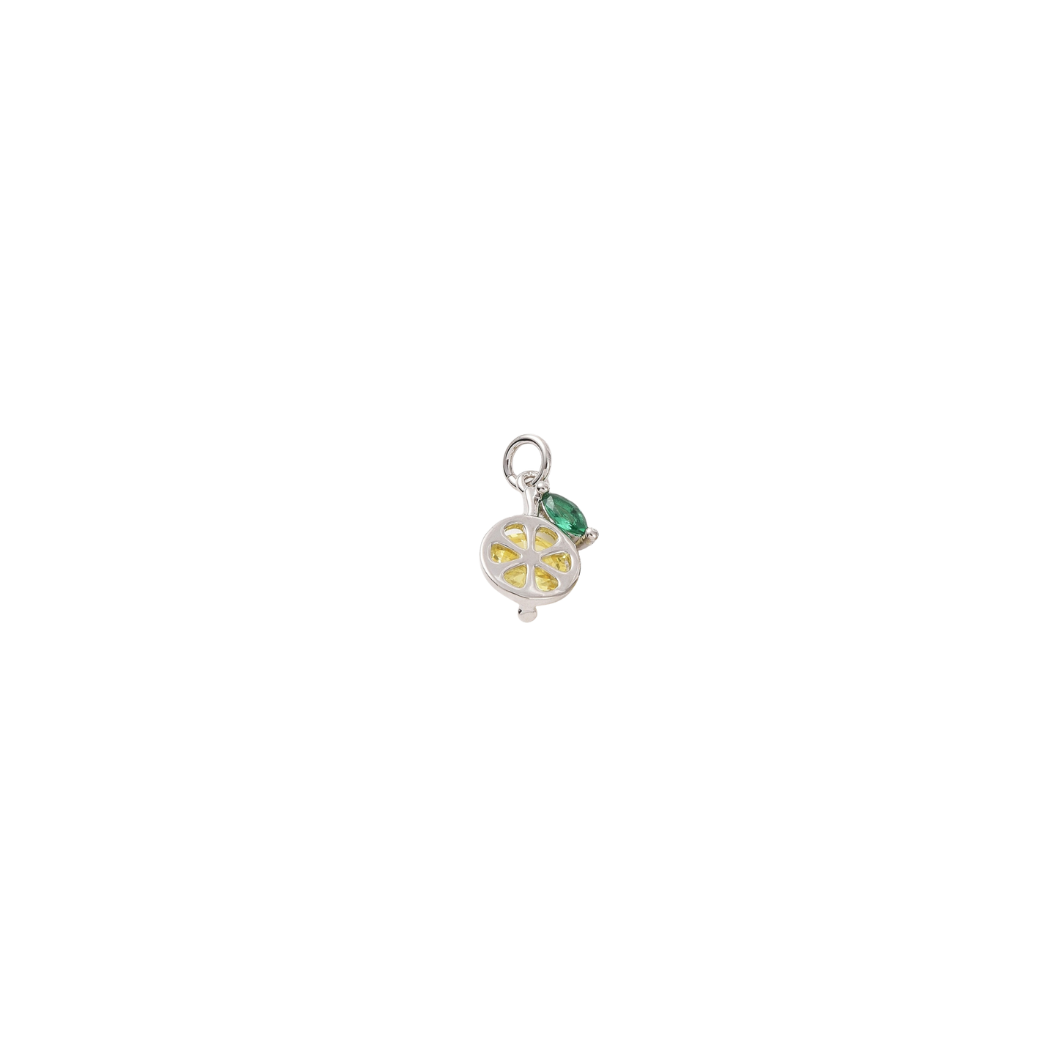 Transparent view of the Silver Lemon with Cubic Zirconia Charm
