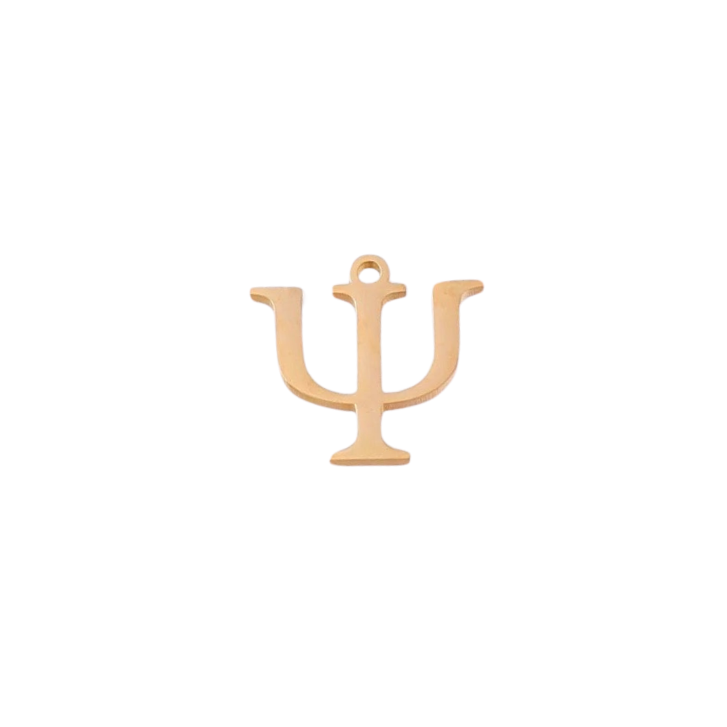 Transparent view of the Gold Greek Life Charms | Psi