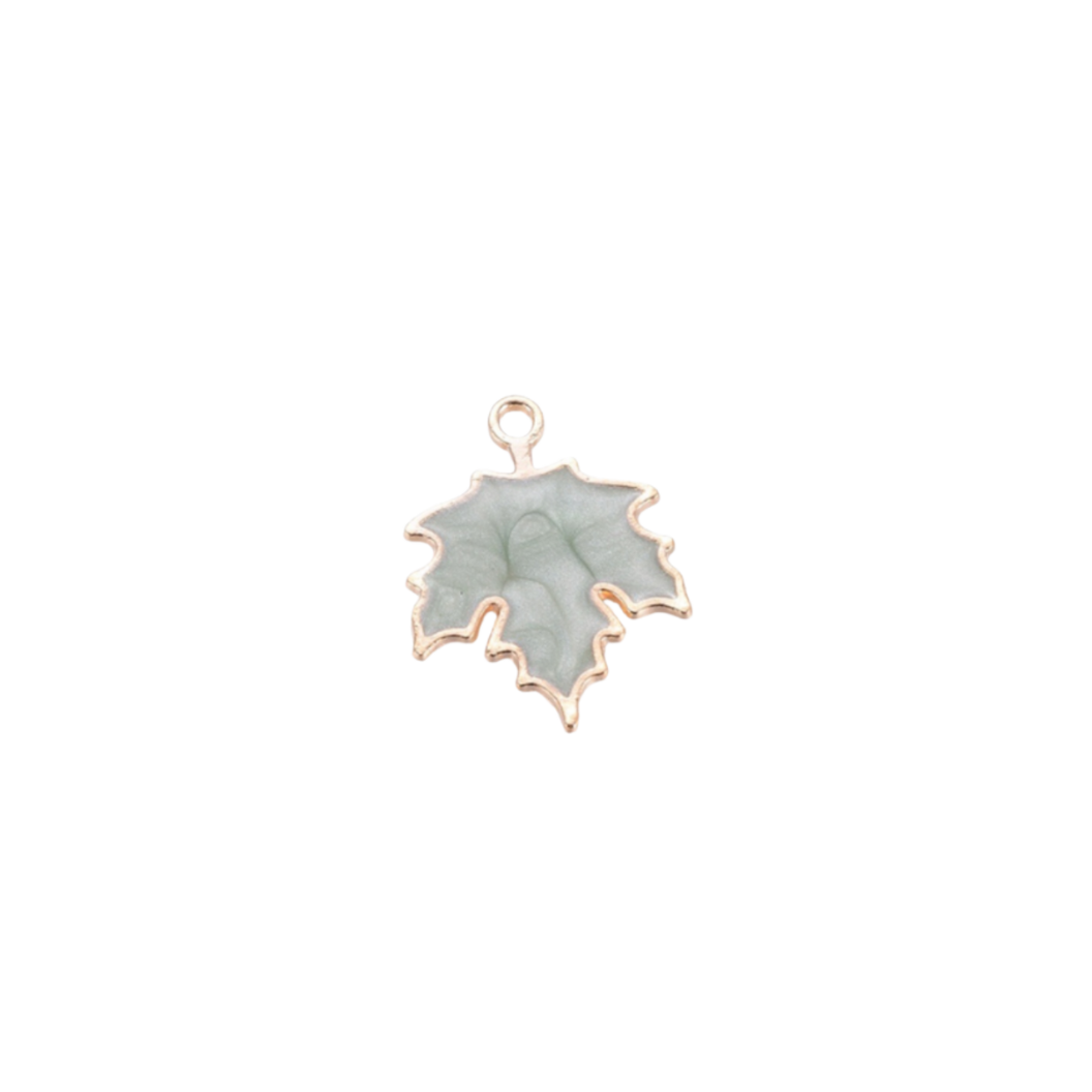 Gold Marbled Leaf Charm