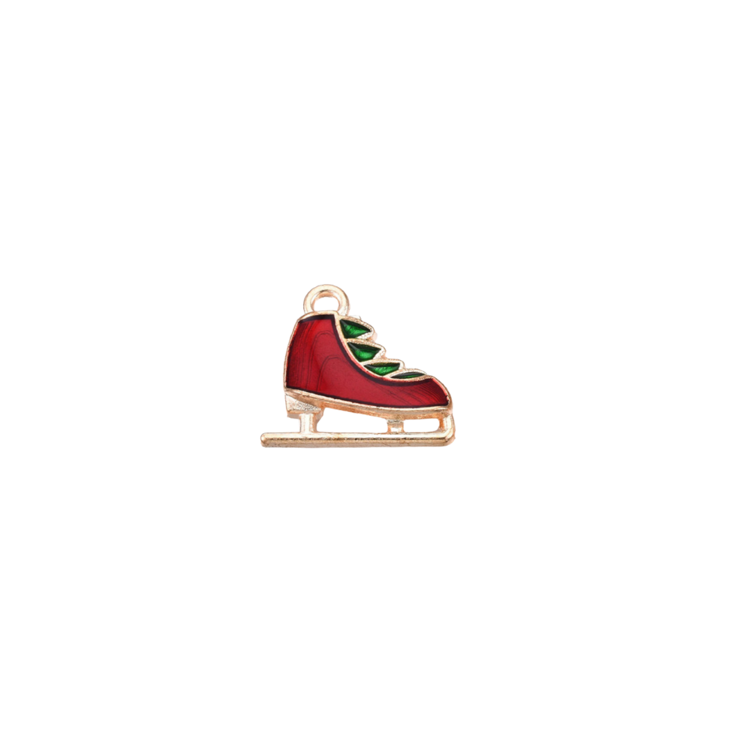 Gold Festive Ice Skate Charm