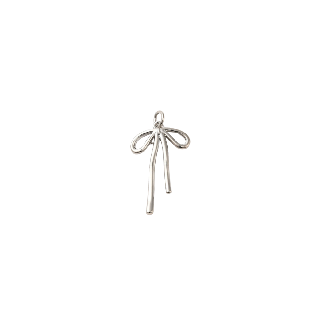 Silver Bow Charm