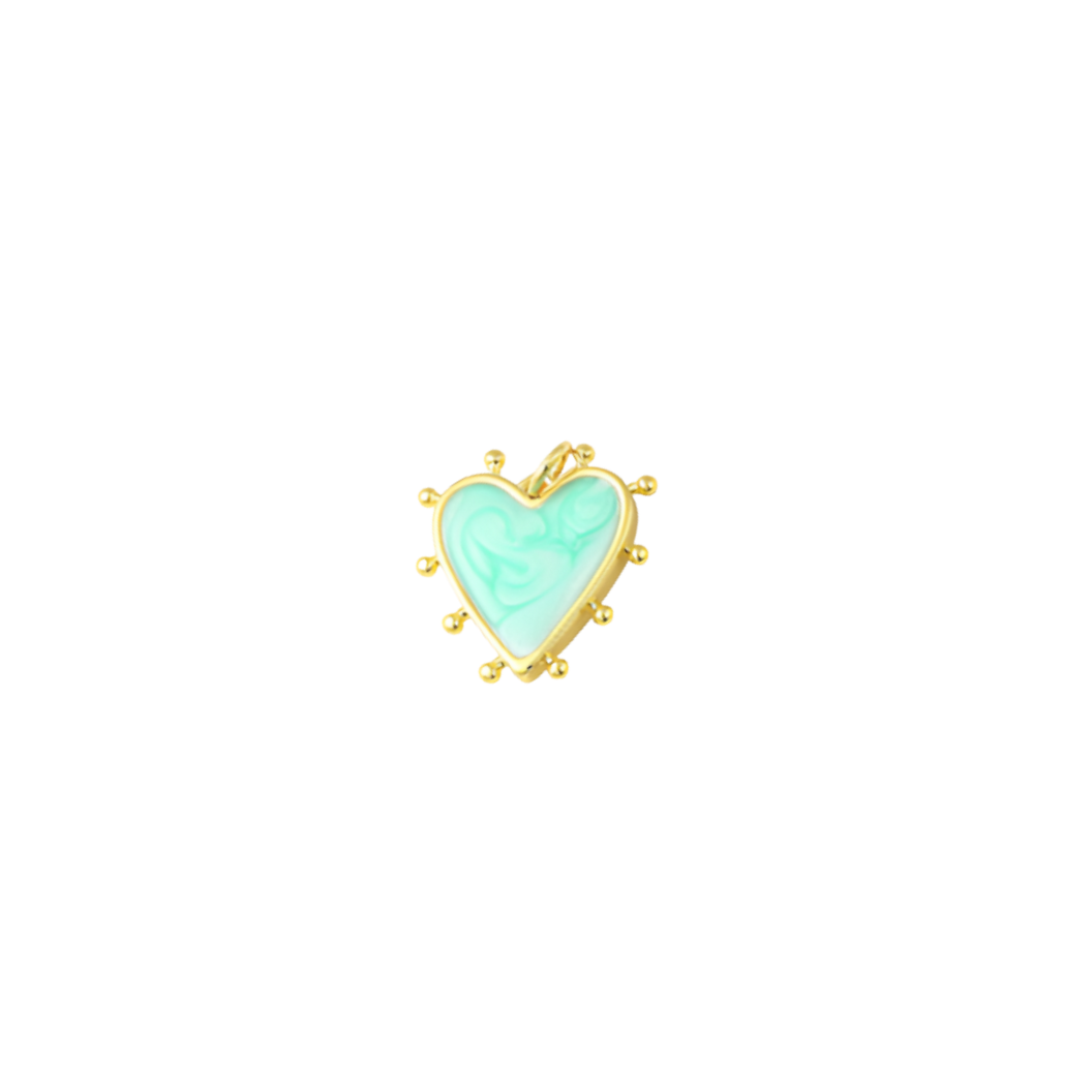 Gold Studded Heart Charm | Assorted