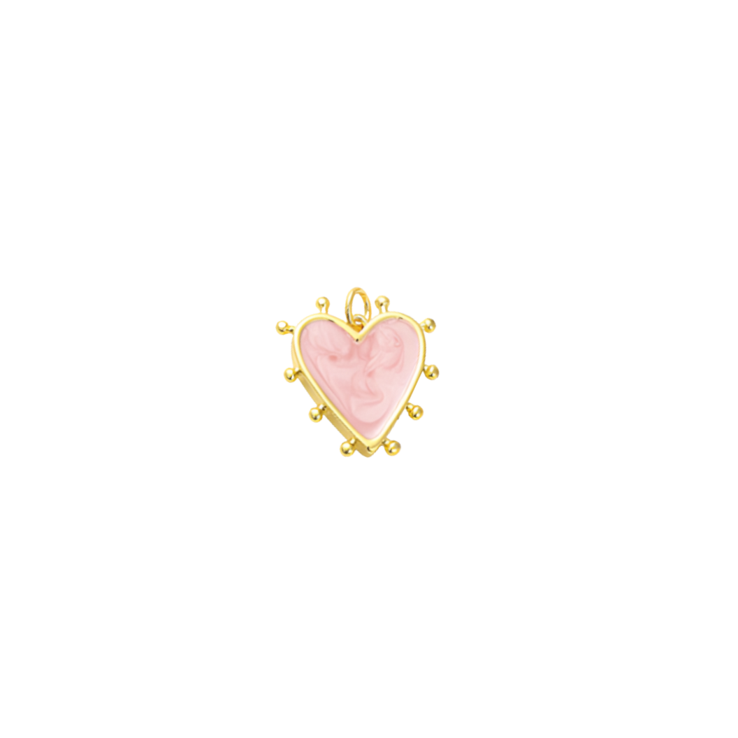 Gold Studded Heart Charm | Assorted
