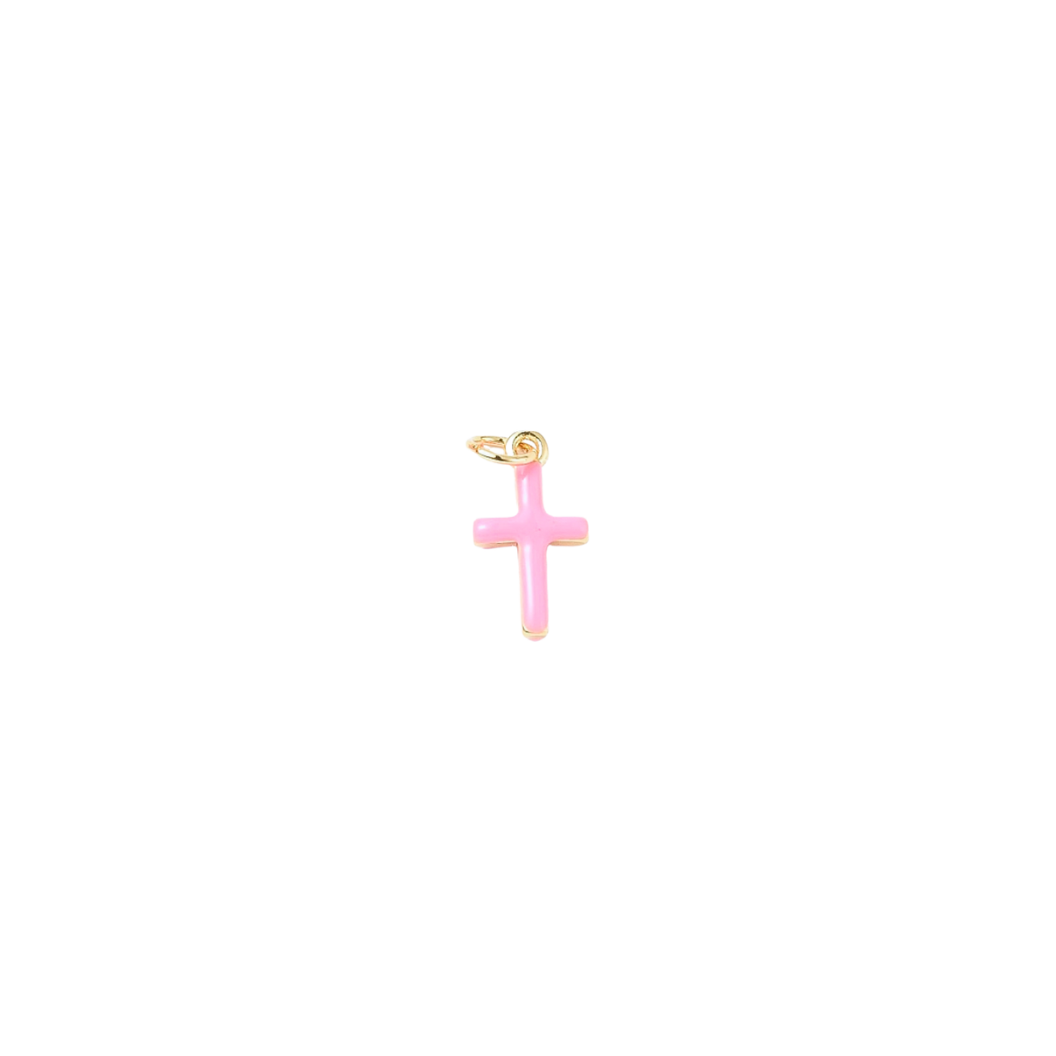 Gold Enamel Cross Charm -Assorted