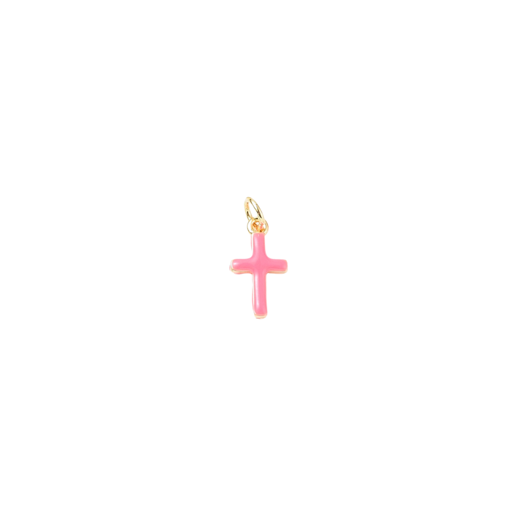 Gold Enamel Cross Charm -Assorted